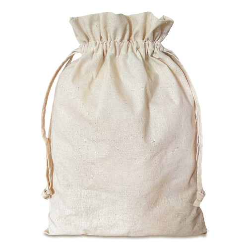 Natural Cotton Double Drawstring Bag 30x44cm