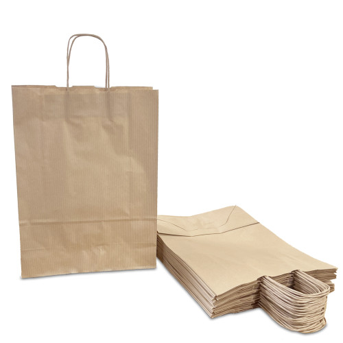 Set of 22 Brown Paper Gift Bags 32x42x13cm