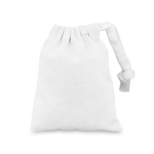 White cotton Drawstring Bag 10x13cm