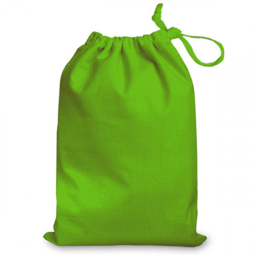 Green cotton Drawstring Bag 25x35cm