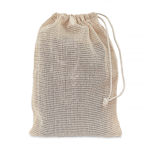 Natural Mesh Cotton Drawstring Bag 25x35cm Mesh Cotton Bags