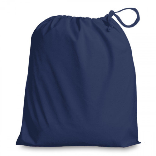 Navy cotton Drawstring Bag 38x43cm