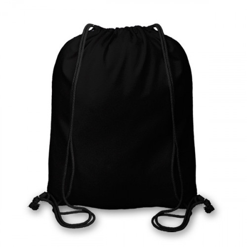 Black cotton Drawstring Duffel Bag 40x45cm