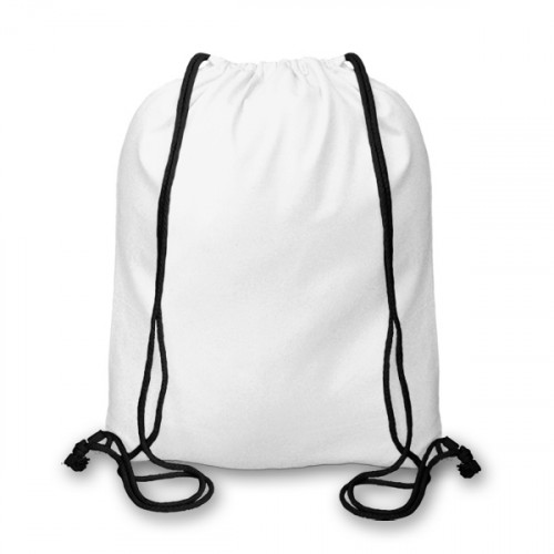 White cotton Drawstring Duffel Bag 40x45cm