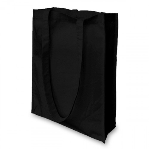 Black Cotton Canvas Small Shopper 32x36x10cm Shoulder Tote Bags