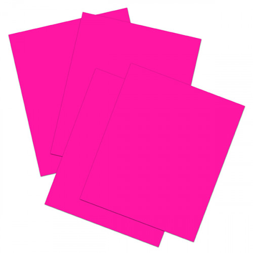 Four sheets of bright neon pink iron on vinyl