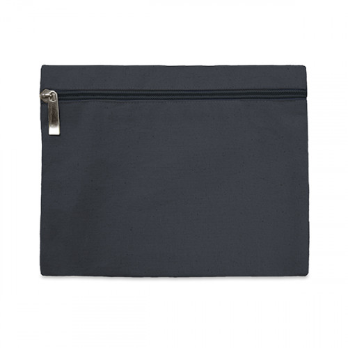 Slate Grey Cotton Canvas Pencil Case 21x16cm Make Up Bags Zip