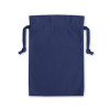 Navy Blue Cotton Double Drawstring Gift Bag 20x28cm