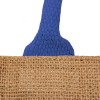 Jute Box Tote Bag Blue Handles & Sides 32x32x20cm