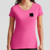 Large Hot Pink Ladies Cotton T-Shirt Printed with Your Design