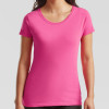 Large Hot Pink Ladies Cotton T-Shirt Printed with Your Design