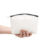 White Canvas 8oz purse/pouch 17x14cm, black zip