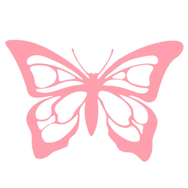 Baby Pink Stylised Butterfly Design 10x7cm | Textile Decoration Iron On ...