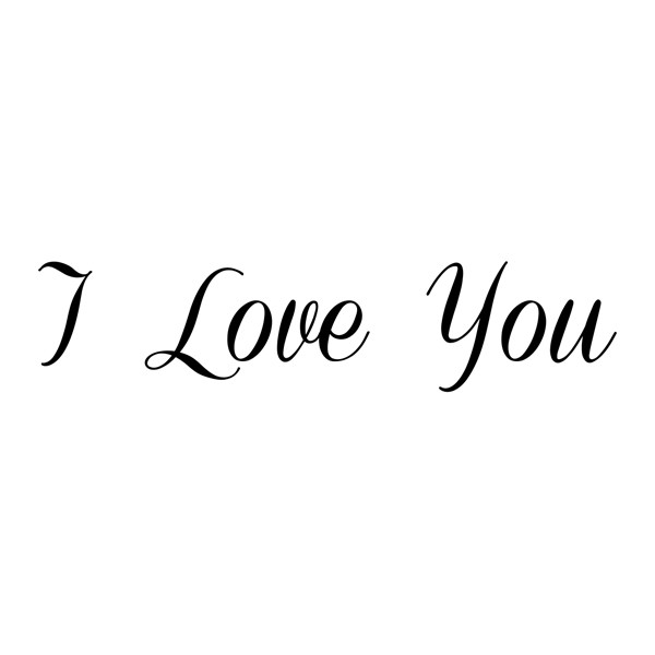 Black I Love You Design 16x4cm | Textile Decoration Iron On Transfers ...