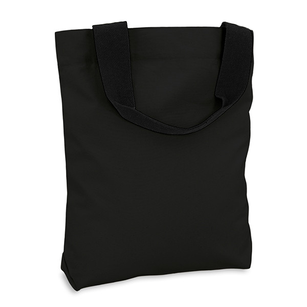 Black Cotton Canvas Shopper 40x40cm Inner Zipped Pocket