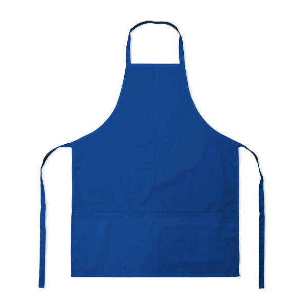 Blue Large Polycotton Apron with 3 Pockets | Full Bib Aprons | The ...