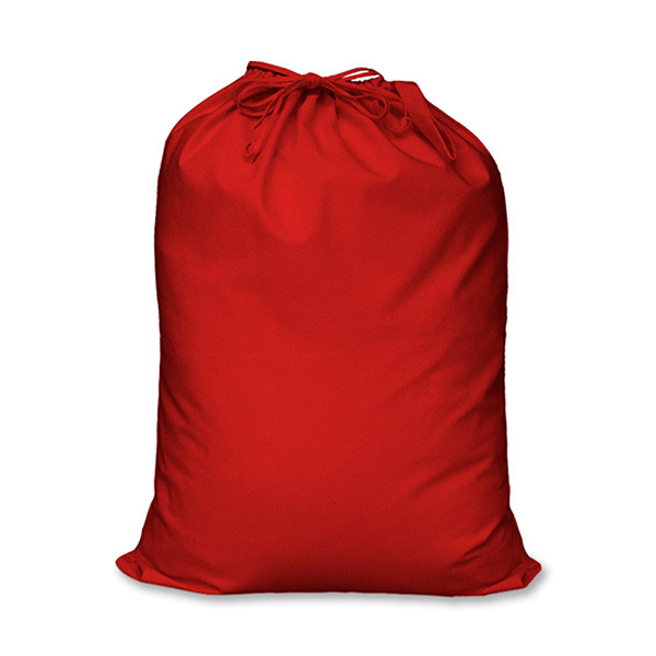 red cotton bag